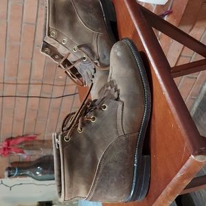 Justin Leather Roper Boots tan size 7 Nubuck ankle boots